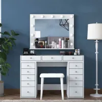 Туалетный столик Mirage Meble BJ156 ДСП / White photo 3