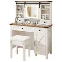 Masă de toaletă Costway HU10924DE-WH+ MDF / White
