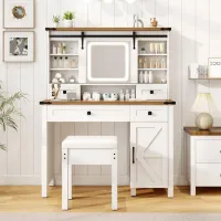 Туалетный столик Costway HU10924DE-WH+ МДФ / White photo 3