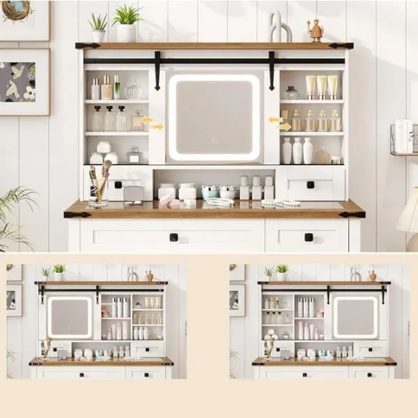 Masă de toaletă Costway HU10924DE-WH+ MDF / White photo 6