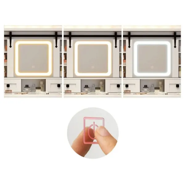 Masă de toaletă Costway HU10928DE-WH+ MDF / White photo 2