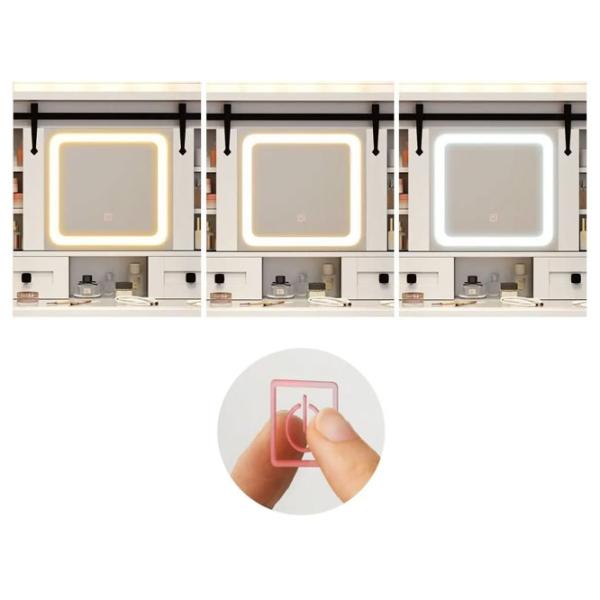 Masă de toaletă Costway HU10928DE-WH+ MDF / White photo 2