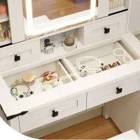 Masă de toaletă Costway HU10928DE-WH+ MDF / White photo 5
