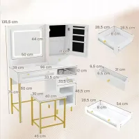 Туалетный столик Costway HU10853DE-WH+ ДСП / White photo 2
