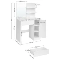 Masă de toaletă Vasagle RDT119W01 DSP / White photo 7