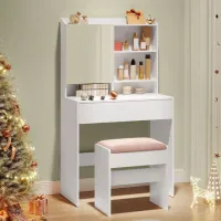 Туалетный столик Vasagle RDT118W01 ДСП / White photo 2