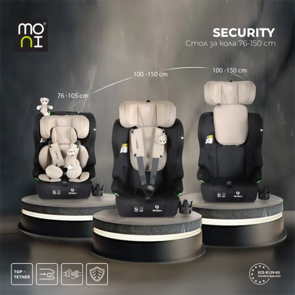 Scaun auto Moni Security  1 an - 12 ani / 36 kg / Beige photo 9