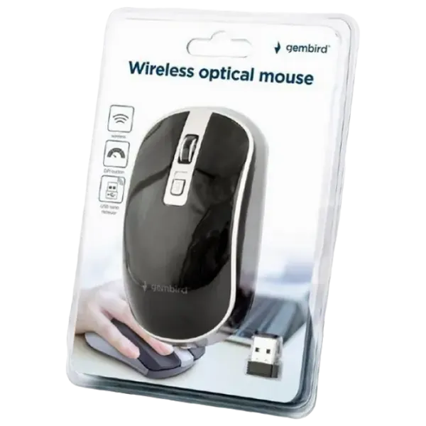 Mouse Gembird MUSW-4B-06-BS Black photo 4