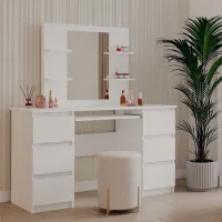 Masă de toaletă TopEshop Marina 4P + Kuba PAL / White photo 5