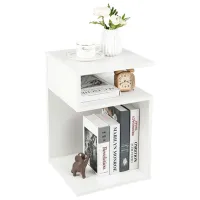 Тумбочки Costway JV11241WH 50 x 33 x 30см / Инженерная доска / White