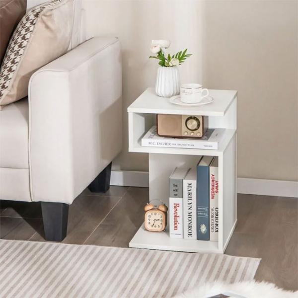Noptiere Costway JV11241WH 50 x 33 x 30 / Placă de inginerie / White photo 4