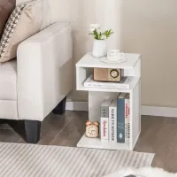 Тумбочки Costway JV11241WH 50 x 33 x 30см / Инженерная доска / White photo 4