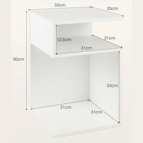 Noptiere Costway JV11241WH 50 x 33 x 30 / Placă de inginerie / White photo 7