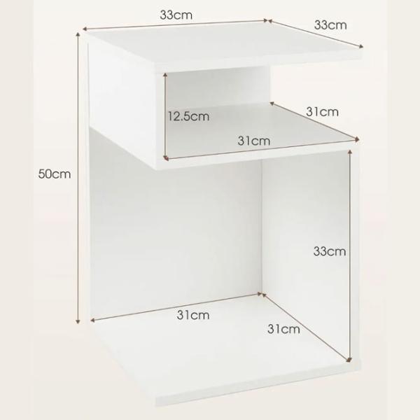 Noptiere Costway JV11241WH 50 x 33 x 30 / Placă de inginerie / White photo 7