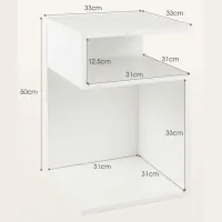 Тумбочки Costway JV11241WH 50 x 33 x 30см / Инженерная доска / White photo 7