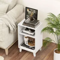 Тумбочки Costway JV11694WH 65 x 39.5 x 29.5см / Инженерная доска / White photo 3