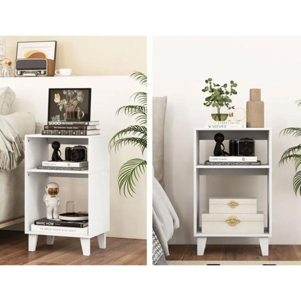 Noptiere Costway JV11694WH 65 x 39.5 x 29.5 / Placă de inginerie / White photo 4
