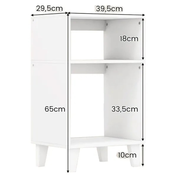 Noptiere Costway JV11694WH 65 x 39.5 x 29.5 / Placă de inginerie / White photo 5