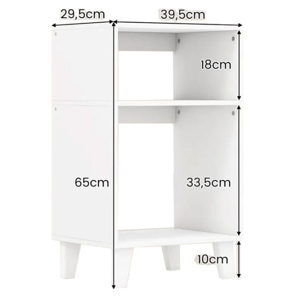Noptiere Costway JV11694WH 65 x 39.5 x 29.5 / Placă de inginerie / White photo 5