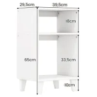 Тумбочки Costway JV11694WH 65 x 39.5 x 29.5см / Инженерная доска / White photo 5