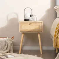 Тумбочки Costway HU10476OA-1 55 x 40 x 40см / Массив / Натуральное Дерево photo 3