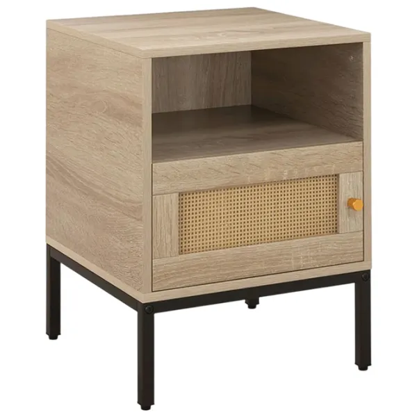 Noptiere Costway HU10620OA-1 57 x 40 x 40 / Placă de inginerie / Lemn natural Negru photo 1