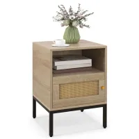 Тумбочки Costway HU10620OA-1 57 x 40 x 40см / Инженерная доска / Натуральное дерево Черный photo 2