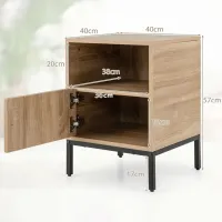 Тумбочки Costway HU10620OA-1 57 x 40 x 40см / Инженерная доска / Натуральное дерево Черный photo 4