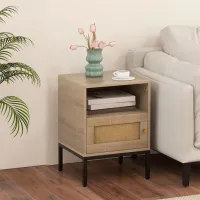 Тумбочки Costway HU10620OA-1 57 x 40 x 40см / Инженерная доска / Натуральное дерево Черный photo 5
