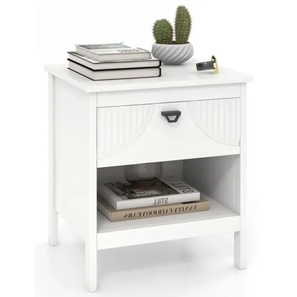 Noptiere Costway JV11403WH 50 x 45 x 40 / MDF / White photo 2