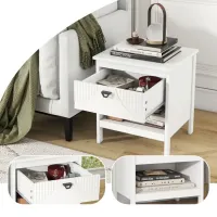 Noptiere Costway JV11403WH 50 x 45 x 40 / MDF / White photo 3