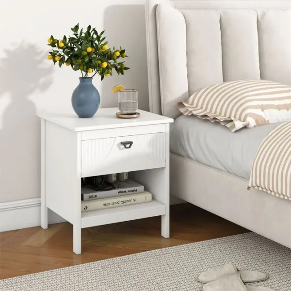 Noptiere Costway JV11403WH 50 x 45 x 40 / MDF / White photo 4