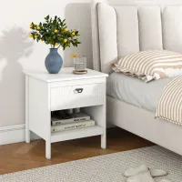 Noptiere Costway JV11403WH 50 x 45 x 40 / MDF / White photo 4