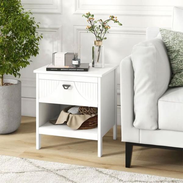 Noptiere Costway JV11403WH 50 x 45 x 40 / MDF / White photo 7