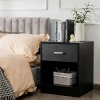 Тумбочки Costway JV10219DK-1 55 x 45 x 42.5см / ПВХ / Black photo 5
