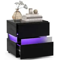 Тумбочки Costway JV10830DK 45 x 45 x 35см / МДФ / Black photo 2