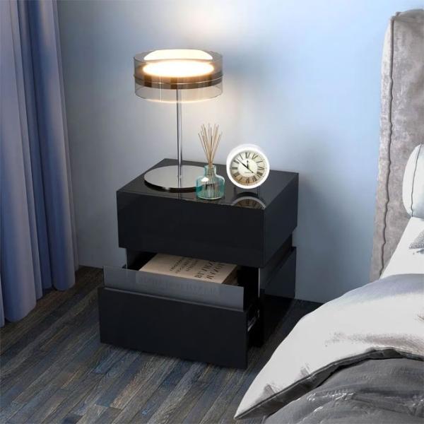 Noptiere Costway JV10830DK 45 x 45 x 35 / MDF / Black photo 5