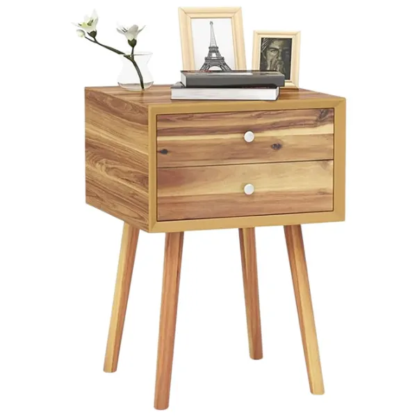 Noptiere Costway HU10553NA 59.5 x 40 x 40 / Masiv / Copac Natural photo 1