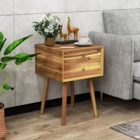 Тумбочки Costway HU10553NA 59.5 x 40 x 40см / Массив / Натуральное Дерево photo 5