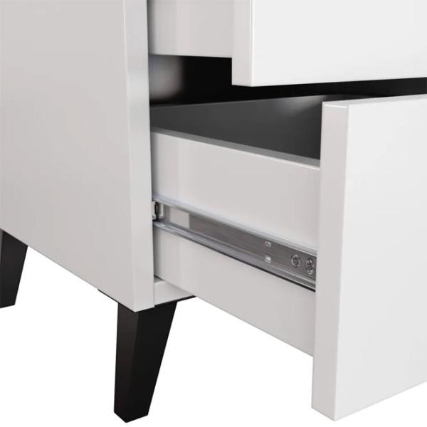 Noptiere Akord Mobi 2SZ 42.8 x 40.4 x 37.5 / PAL / White Black photo 3