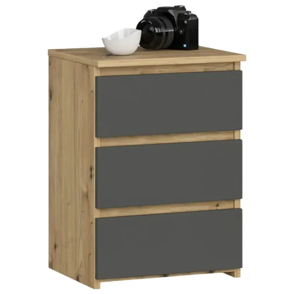 Noptiere Akord CL3 40 56.8 x 40 x 35 / PAL / Stejar artizan photo 1