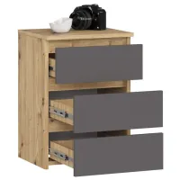 Noptiere Akord CL3 40 56.8 x 40 x 35 / PAL / Stejar artizan photo 2