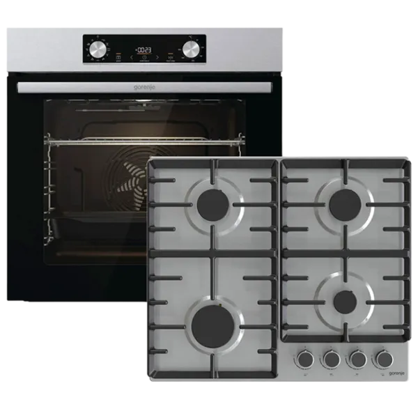 Комплект Духовка и поверхность Gorenje BO6735E02X+G642ABX 2500 Вт/ Нержавеющая сталь photo 1