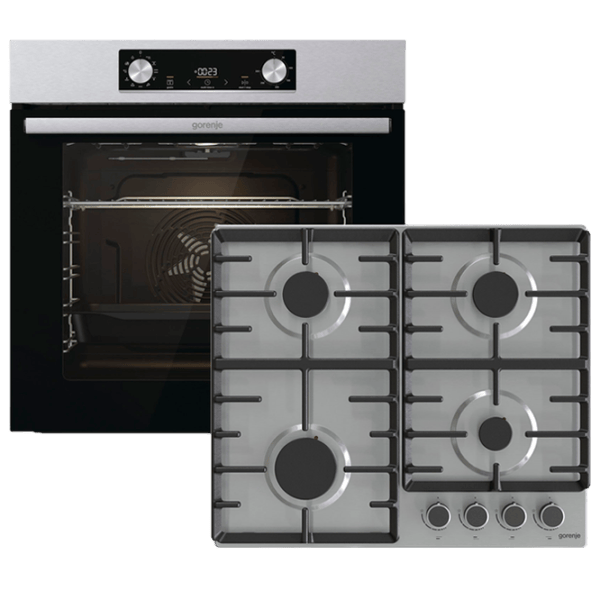 Комплект Духовка и поверхность Gorenje BO6735E02X+G642ABX 2500 Вт/ Нержавеющая сталь photo 1
