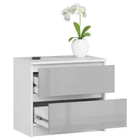 Тумбочки Akord K60 2SZ 54.8 x 60.4 x 40см / ЛДСП / White photo 2