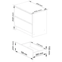Тумбочки Akord K60 2SZ 54.8 x 60.4 x 40см / ЛДСП / White photo 7