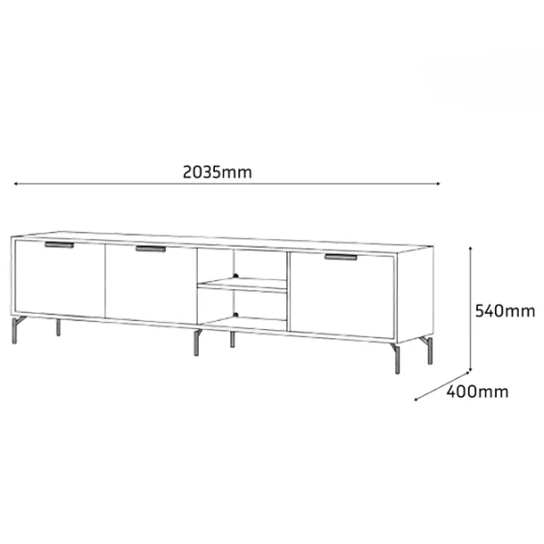 Тумба под телевизор Fabrik Home Marshal 54 x 203.5 x 40см / ЛДСП photo 4