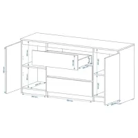 Comodă Pehotin НС-3+2 75 x 150 x 45 / PAL / Antracit photo 2