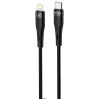 Cablu pentru telefon Silicone Plus Proove USB Type-C + Lightning 1 m / Black