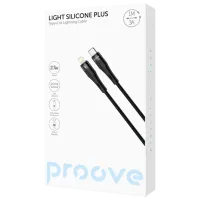 Cablu pentru telefon Silicone Plus Proove USB Type-C + Lightning 1 m / Black photo 2